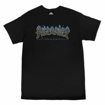 Thrasher Magazine GODZILLA CHARRED LOGO Skateboard T Shirt BLACK-image