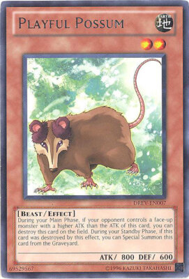 3 x Yu-Gi-Oh Card - DREV-EN007 - PLAYFUL POSSUM (rare) - NM-image