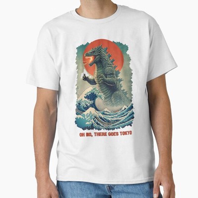 Godzilla Meets The Great Wave � Epic Kaiju Ar T-Shirt Made in US/AUS Size S-2XL-image