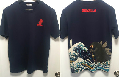 GODZILLA GOJIRA BLUE UKIYOE TSUNAMI WAVE T-SHIRT SIZE 3XL-image