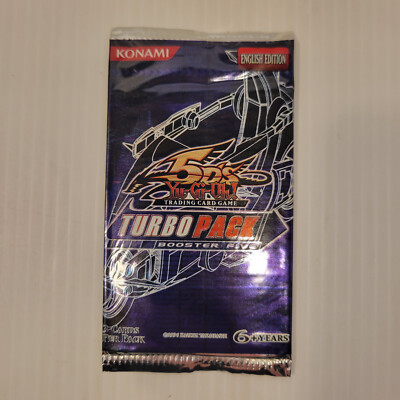 YuGiOh TCG 5D's Turbo Pack Booster Five 3-Card OTS Pack Sealed & Unweighed-image