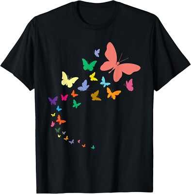 Flock of Seasonal And Exotic Butterflies T-Shirt-image