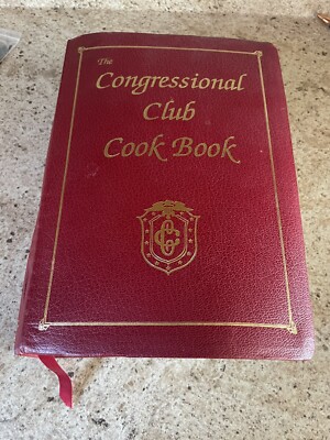 The Congressional Club Cookbook Signed By Bob Michel 1993 Red Faux Leather-image