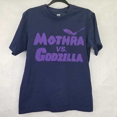 UNIQLO UT Mothra VS Godzilla T-shirt US Small JPN M Navy Cotton from Japan Rare-image