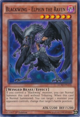 Blackwing - Elphin the Raven - LC5D-EN116 - Common - 1st Edition x1 - Moderately-image