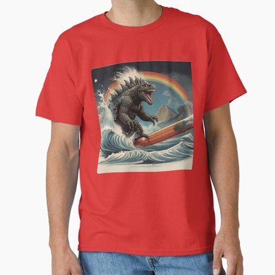 Godzilla Rides the Waves: Massive Monster Spo T-Shirt Made in US/AUS Size S-2XL-image