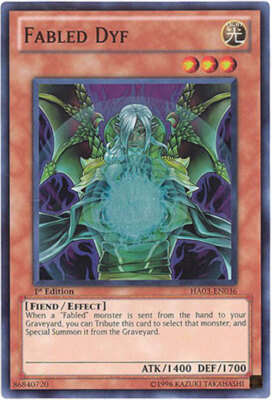 3 x Yu-Gi-Oh Card - HA03-EN036 - FABLED DYF (super rare holo) - NM-image