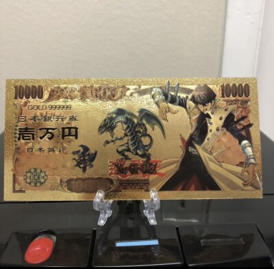 24k Gold Plated Seto Kaiba Yu-Gi-Oh Banknote￼ Anime Collectible Card Game-image