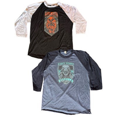 Pair 2 Monsterverse Team Godzilla Kong Raglan Shirt L Toho Legendary Shop-image