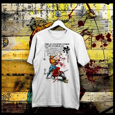Samurai T-Shirt Bushido Code Ronin Hanzo Warrior Katana Japanese Steel cotton -image