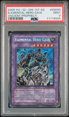 2009 YU-GI-OH ANCIENT PROPHECY 1ST EDITIONELEMENTAL HERO GAIA EN099 PSA 9-image