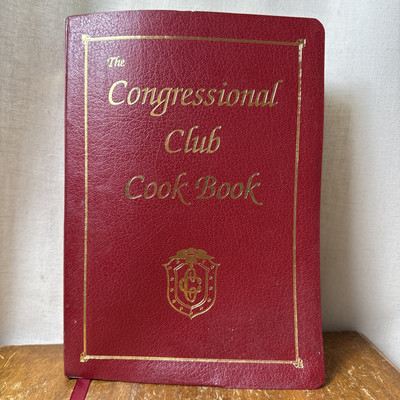 The Congressional Club Cook Book 1993 Red Leather Cookbook Gifted From Senator-image