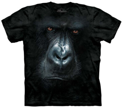The Mountain Tie Dye T-Shirt In The Mist Gorilla Face Ape Animal Nature Godzilla-image