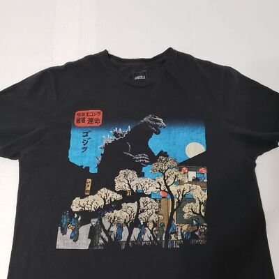 Godzilla short-sleeved crewneck T-Shirt Men's medium Black 100% Cotton-image