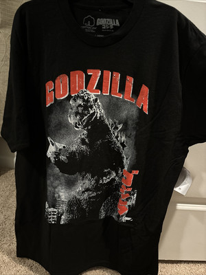 Godzilla Men's and Big Men's Graphic Tee with Short Sleeves. BLACK Color -image