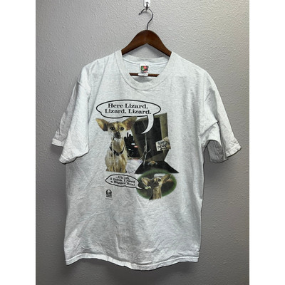 Vintage Taco Bell Shirt Dog Godzilla  Here Lizard Chihuahua Movie Promo Tee L-image