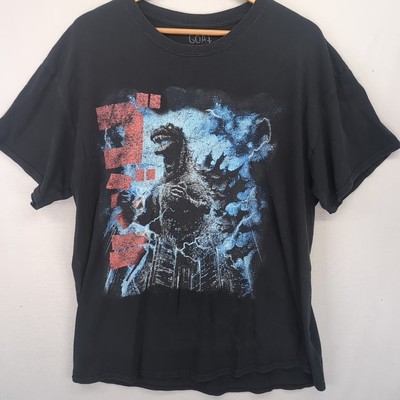 Godzilla Goat Crew T-shirt Shirt Black Graphic Japanese Distressed Tee M Mens-image