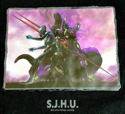 Godzilla Kamen Rider Evangelion Ultraman Shin Japan Heroes Universe  T-shirt New-image