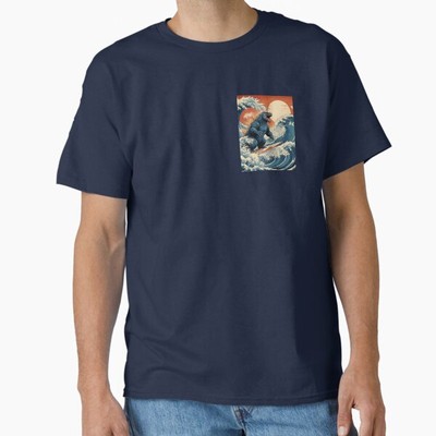 Godzilla Japanese wave Classic T-Shirt T-Shirt Made in US/AUS Size S-2XL-image