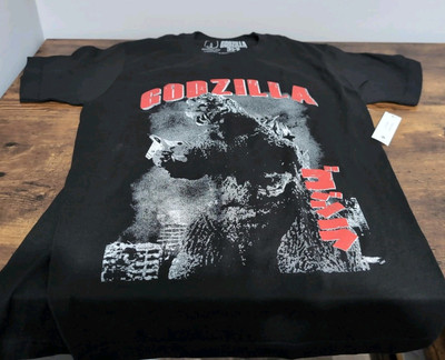Godzilla Men's and Big Men's Graphic Tee with Short Sleeves. BLACK Color -image