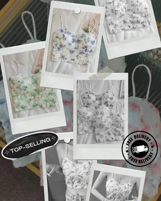 Summer Sweet Floral Beach Style Sleeveless Blouse Women Crop Top-image