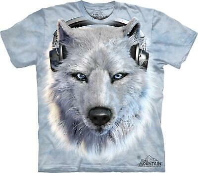 The Mountain Tie Dye T-Shirt White Wolf DJ Canine Nature Music Party Dance-image