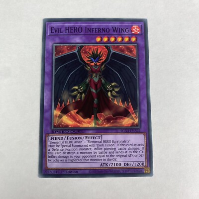 Yugioh Evil Hero Inferno Wing sgx3-ena22 Speed Duel GX Duelists of Shadows-image
