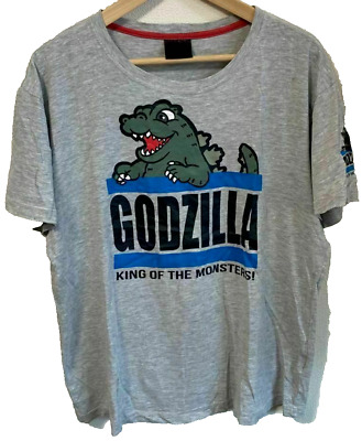 GOZILLA Godzilla T-shirt print dinosaur gray L Size Japanese tokusatsu-image