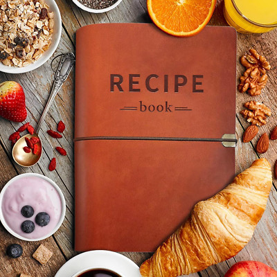 Leather Recipe Book with Index Pages & Templates the Perfect Recipe Note Book-image