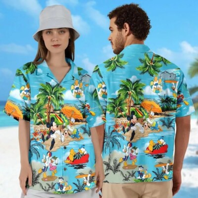 Mickey Mouse & Friends Tropical Summer Beach Trip Aloha Hawaiian Shirt -image