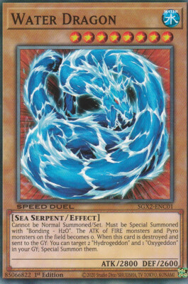YUGIOH CARD WATER DRAGON SGX2-ENC01 1ST EDITION-image