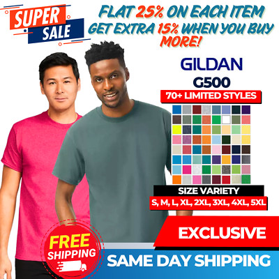 GD210 Gildan G500 Mens Short Sleeve Heavy Cotton Printable Plain Blank T-Shirt-image