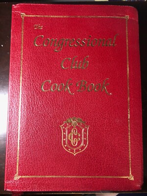 1993 Congressional Club Cook Book Red Faux Leather VG+-image