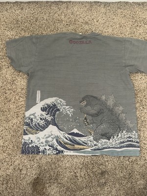 Godzilla Tsunami Toho Adult XXL Mt Fuji All Over Print T-Shirt Check Sizing-image