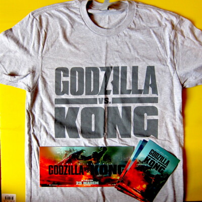 Godzilla VS. Kong Movie -Official Studio Promo T-Shirt + Postcard Lot SWAG SMALL-image