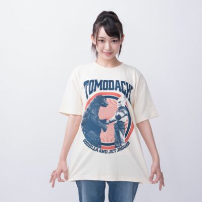 Godzilla Store Godzilla & Jet Jaguar Tomodachi T-Shirt Beige Variety Size Women-image