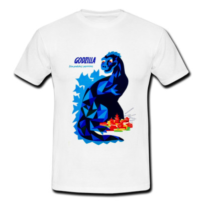 Mens Cotton Retro T-shirt Godzilla B-Grade Film Monster Flick Film Sci Fi Movie-image
