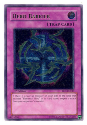 Hero Barrier - EEN-EN049 - Ultimate Rare - 1st Edition DMG YuGiOh!  Booster Set -image