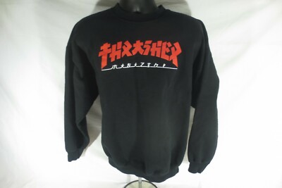 Thrasher Magazine - Godzilla Logo - Black Crewneck/Sweatshirt -  Men's SZ Large -image