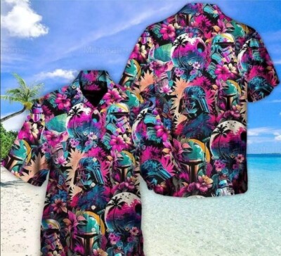 Special Star Wars Synthwave Hawaiian Shirt, Star Wars Button Shirt-image