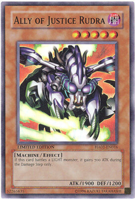Yu-Gi-Oh Card - HA01-EN016 - ALLY OF JUSTICE RUDRA (super rare holo) - NM-image