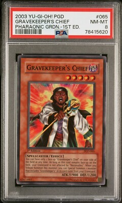 YUGIOH! PSA 8 2003 Gravekeeper's Chief PGD-065 Super Rare 1st Edition-image