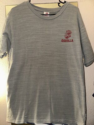 Vintage Godzilla Toho All Over Print Gray Graphic T-Shirt Mens XL-image