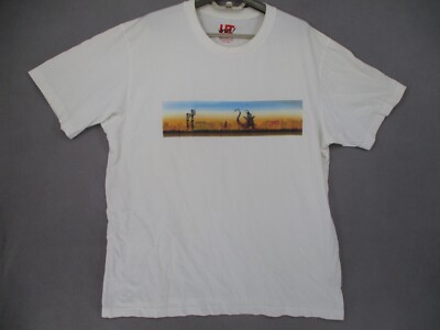 Uniqlo Shirt Mens 2XL XXL White Godzilla Graphic Short Sleeve Crew Neck T Shirt-image