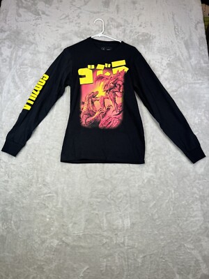 Godzilla Shirt Mens Crunchyroll Cataclysm Toho Monsters Long Sleeve Black-image