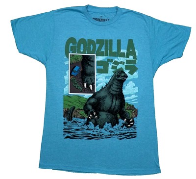 Godzilla New Adult T-Shirt -Standing In Ocean Art Adams Art Image-image