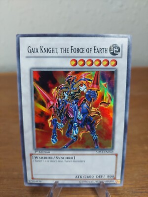 Yu-Gi-Oh! Gaia Knight, the Force of Earth 5DS1-EN042 Super Rare 1st Edition LP-image