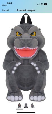 Godzilla Mini Backpack, Plush Small Travel Bag Purse Adjustable Shoulder Straps-image