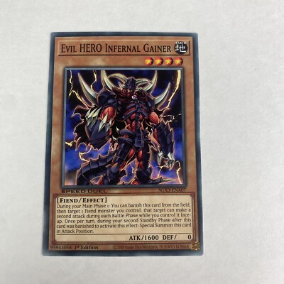 Yugioh Evil Hero Infernal Gainer sgx3-ena07 Speed Duel GX Duelists of Shadows-image