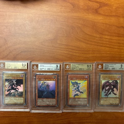 Yu-Gi-Oh YAP1 Anniversary Pack set of 4 Beckett graded -image